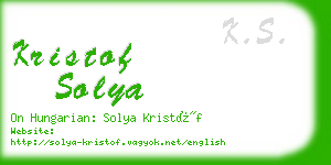 kristof solya business card